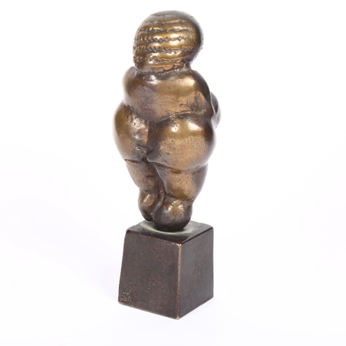 146 - A reproduction patinated bronze Venus Of Willendorf figural sculpture, unsigned, height 14cm