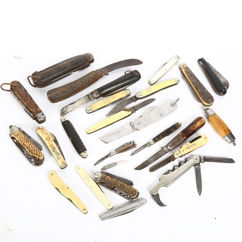150 - Various staghorn hunting knives, penknives etc