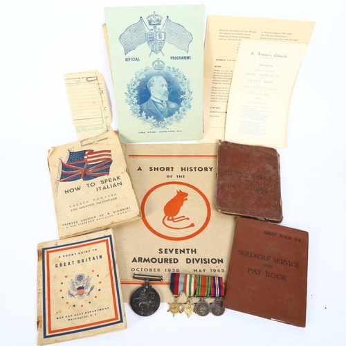 154 - Various military ephemera, including First World War medal to 57915 Corporal F W Gordon Machine Gun ... 