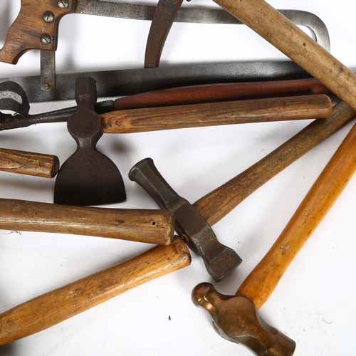 186 - Various Vintage hand tools, hammers etc