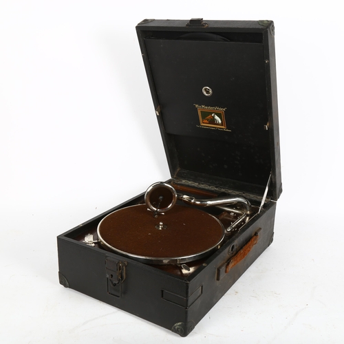 252 - An HMV model 101G portable wind-up gramophone, serial no. 132408