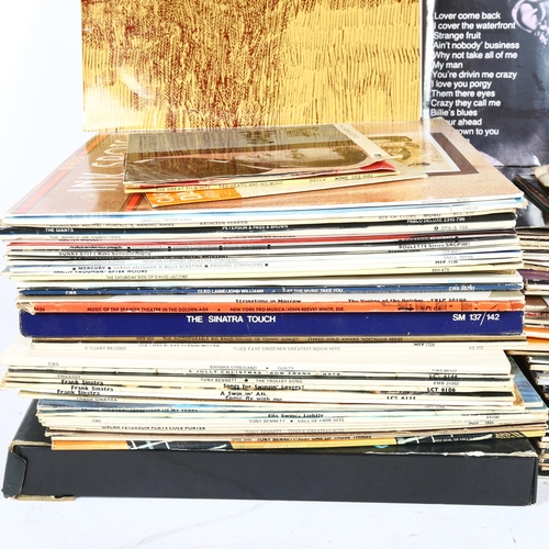 253 - Various vinyl LPs and records, including Frank Sinatra, Barbara Streisand etc (2 boxes)