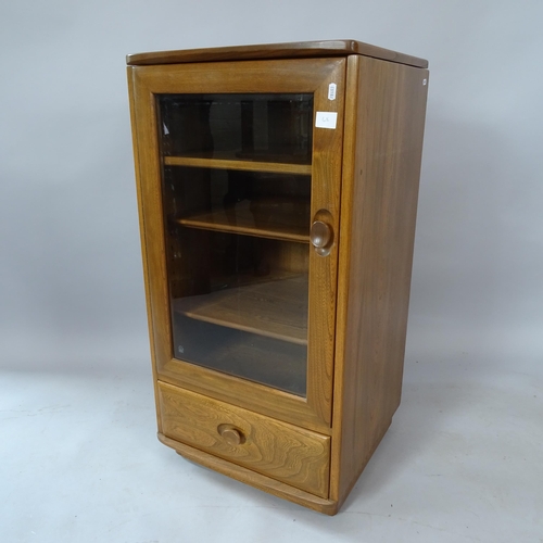 2083 - An Ercol Windsor cabinet, with single-glazed door and drawer below, 50cm x 99cm x 48cm