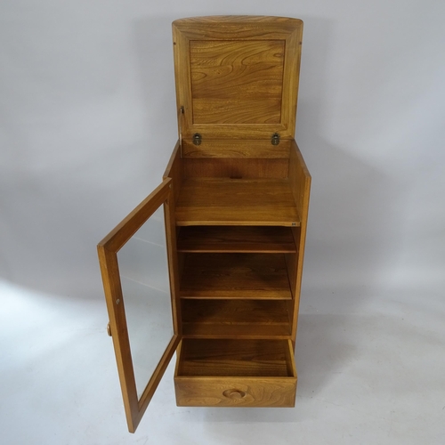 2083 - An Ercol Windsor cabinet, with single-glazed door and drawer below, 50cm x 99cm x 48cm