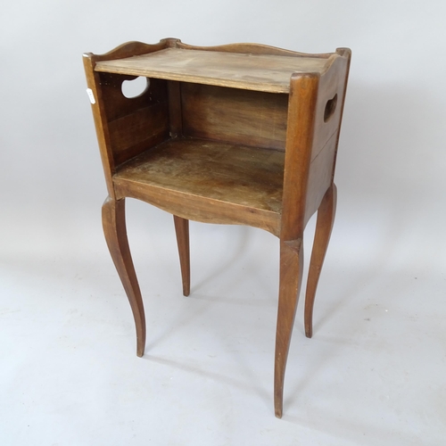 2087 - A French walnut bedside pot cupboard, W40cm, H71cm, D28cm