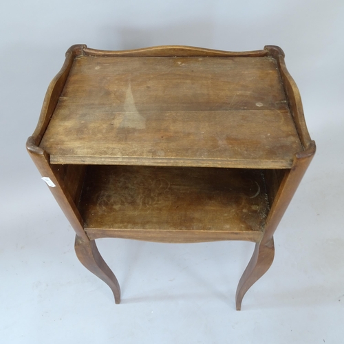 2087 - A French walnut bedside pot cupboard, W40cm, H71cm, D28cm