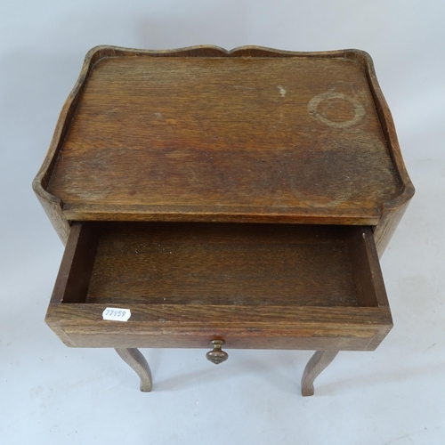 2088 - A pair of French oak bedside pot cupboards, with single drawer, 39cm x 70cm x 30cm