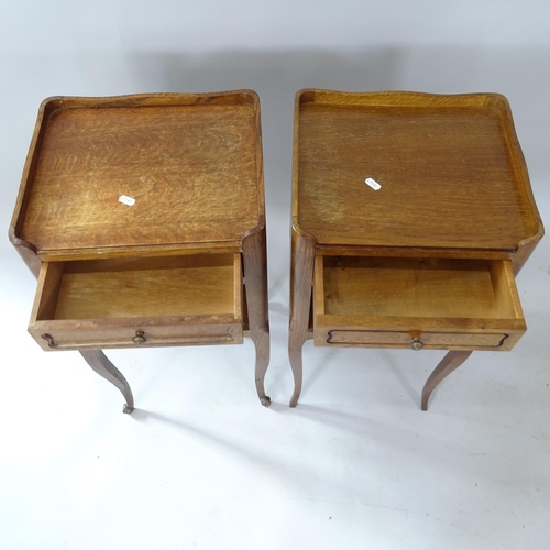 2094 - A pair of French oak bedside pot cupboards, 36cm x 73cm x 31cm