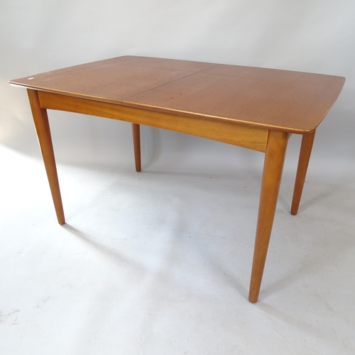 2097 - A mid-century Jentique rectangular draw leaf dining table, 120cm x 72cm x 83cm, and 4 matching dinin... 