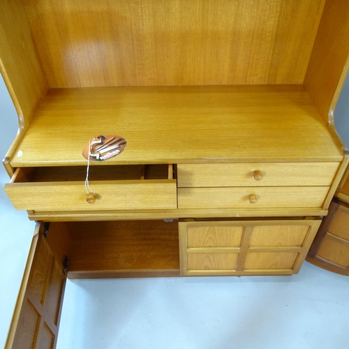 2112 - A Nathan Furniture light oak single-section dresser, 102cm x 194cm x 45cm, and a similar corner disp... 