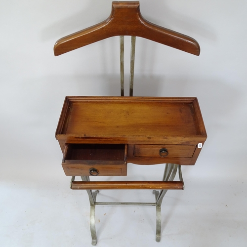 2122 - A Vintage valet stand on wrought-metal frame, 45cm x 120cm x 35cm