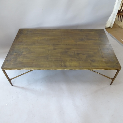 2166 - A contemporary Pasadena coffee table, by Pure White Lines, in hammered brass finish, RRP £1,250, 140... 