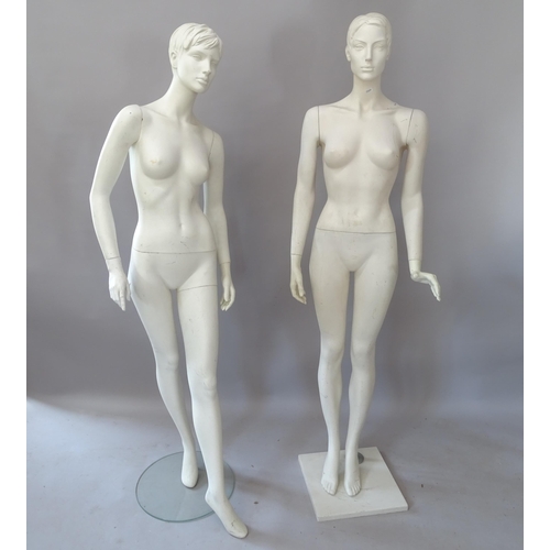 2170 - 2 female shop display mannequins, tallest 185cm (with stands)