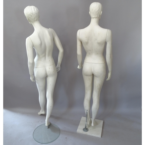 2170 - 2 female shop display mannequins, tallest 185cm (with stands)