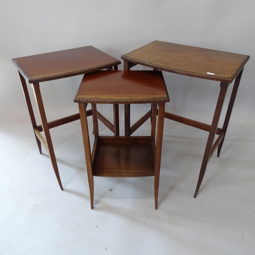 2175 - A reproduction mahogany nest of 3 occasional tables, largest 47cm x 61cm x 35cm