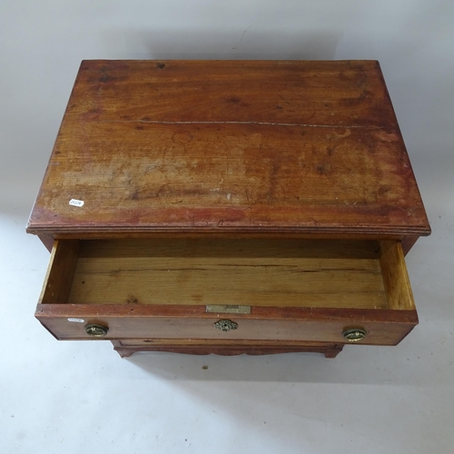 2176 - A 19th century Mahogany chest of 4 long drawers, 68cm x 73cm x 47cm