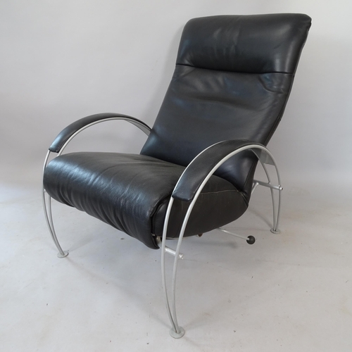 2190 - A post-modern Lafer, Brazil, Billie reclining lounge chair, with retractable footrest, with maker's ... 