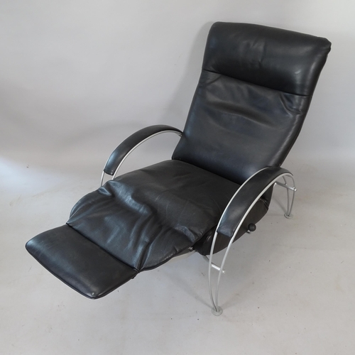 2190 - A post-modern Lafer, Brazil, Billie reclining lounge chair, with retractable footrest, with maker's ... 