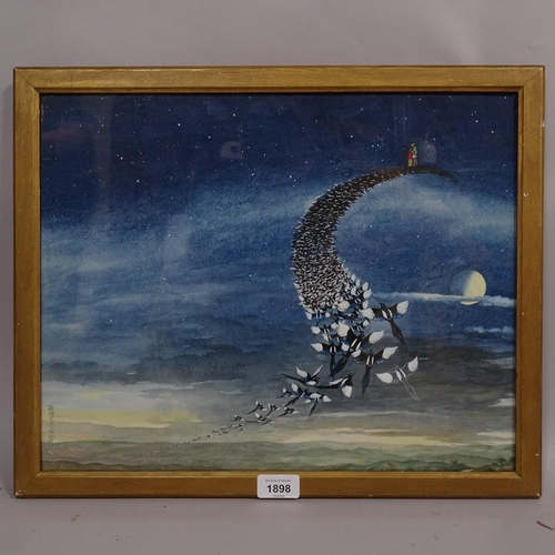 1898 - G H Jenner, mixed media, surrealist composition, 34cm x 43cm, framed