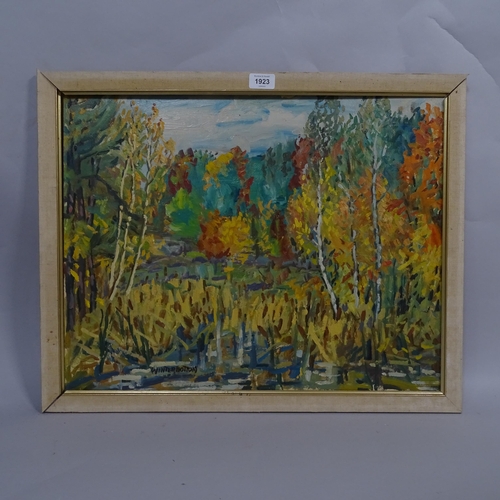 1923 - Winterbottom, oil on board, woodland scene, signed, 44cm x 57cm, framed