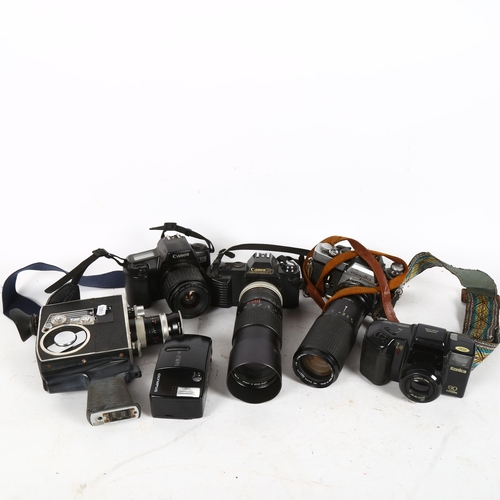 295 - Various Vintage cameras, including Canon T50, Minolta XE-1, Bolex, Paillard K1 etc