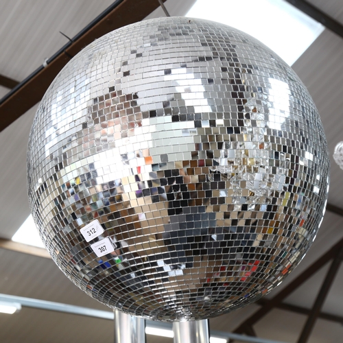 307 - A large mirrored glass disco ball, diameter 50cm