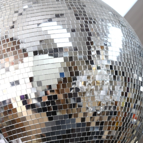 307 - A large mirrored glass disco ball, diameter 50cm