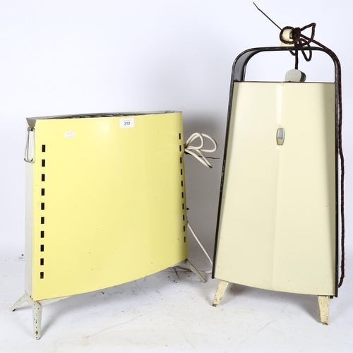 310 - 2 mid-century aluminium radiators, including Creda, largest height 63cm (2)