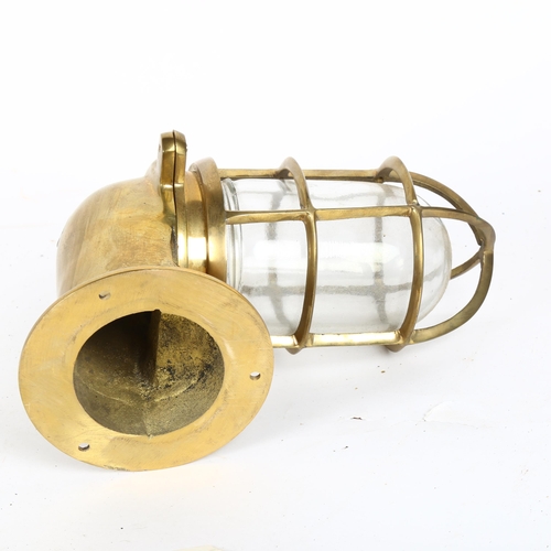 325 - A brass ship's bulkhead wall lamp, length 26cm