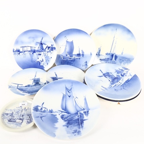 364 - An Iden Pottery Rye plate, and various German blue and white plates (9)