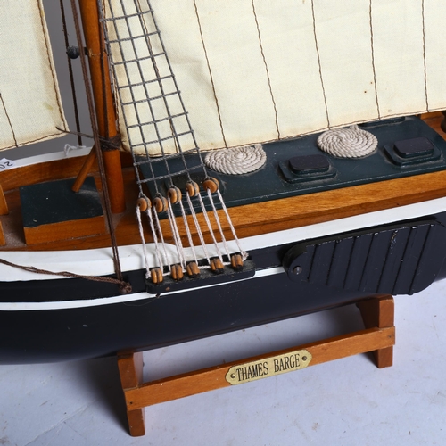 373 - A table-top Thames barge model boat, hull length 45cm