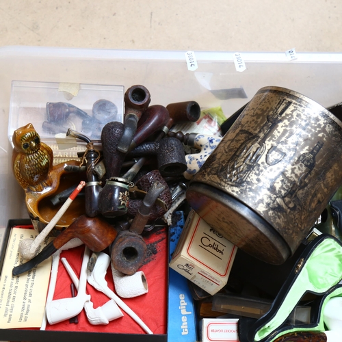 386 - Various smoking paraphernalia, including pipes, lighters etc