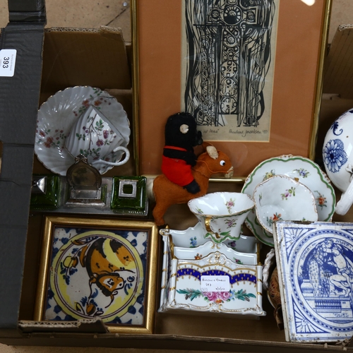 393 - Various collectables, including Liberty Beanie elephant, Meissen teapot, Dresden cabinet cups and sa... 