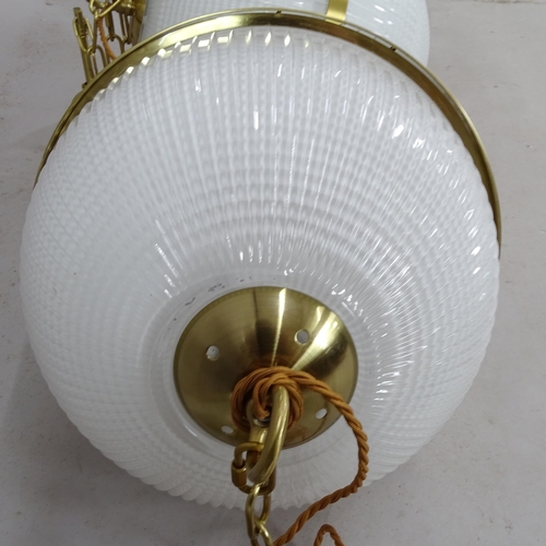 2386 - A pair of Parisian globe ceiling lights, D32cm