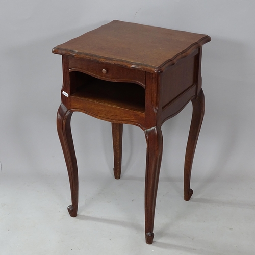 2273 - A French oak single-drawer bedside table, 43cm x 70cm