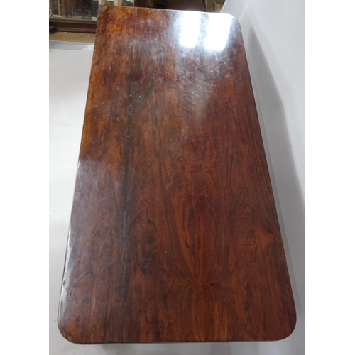 2274 - A 19th century rosewood stretcher table, 147cm x 75cm x 66cm