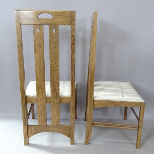 2275 - A set of 4 Charles Rennie Mackintosh design Ingram low-back oak dining chairs, by Freud, London, wit... 