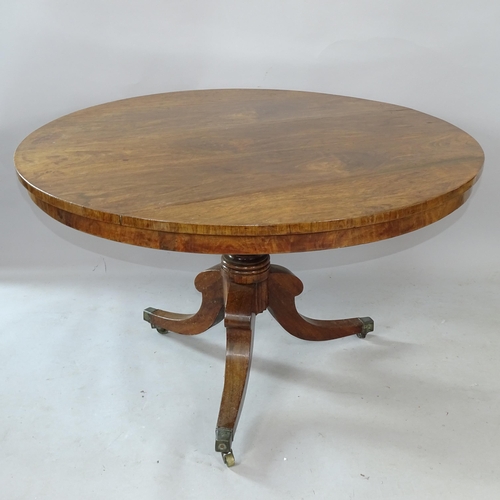 2278 - A 19th century mahogany tilt-top dining table, 115cm x 68cm