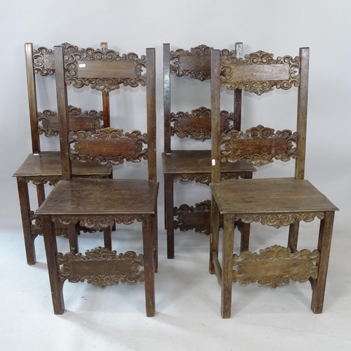 2279 - A set of 4 Antique Renaissance style mahogany dining chairs