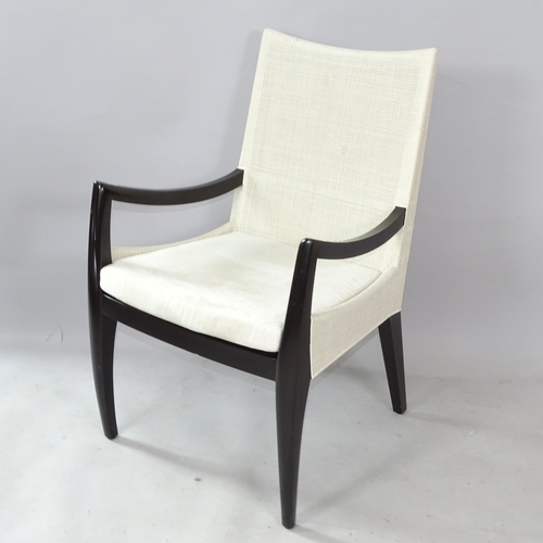 2287 - A contemporary ebonised open arm lounge chair