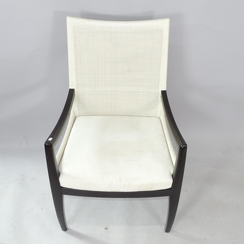 2287 - A contemporary ebonised open arm lounge chair