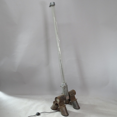 2296 - An industrial Vintage airport light, by Victor Products, Tyne & Wear, 192cm