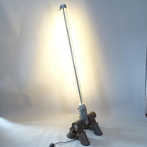 2296 - An industrial Vintage airport light, by Victor Products, Tyne & Wear, 192cm