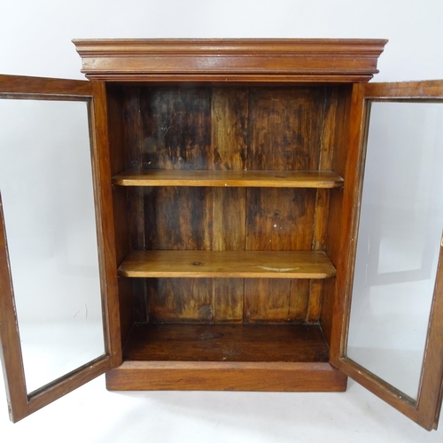 2308 - A 19th century mahogany bookcase with 2 glazed doors, 79cm x 92cm x 26cm