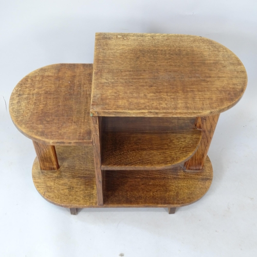 2311 - A mid-century oak 3-tier stand, 68cm x 55cm x 31cm