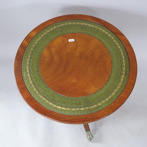 2314 - A reproduction mahogany circular-top occasional table, on tripod base, 52cm x 49cm