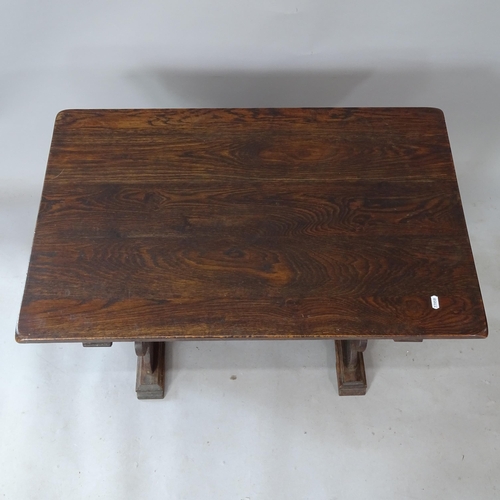 2317 - A stained oak Arts and Crafts style low table, 85cm x 53cm x 53cm