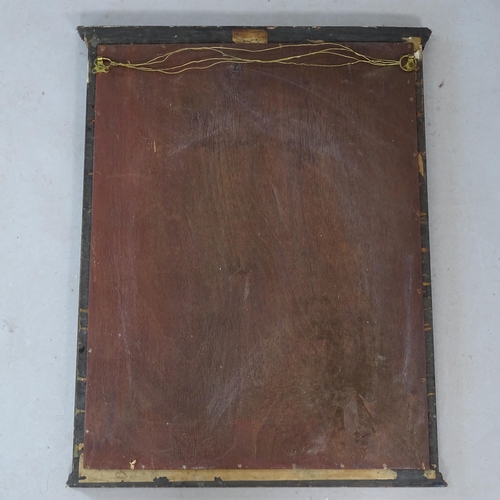 2328 - An early 20th century rectangular wall mirror, in ebonised frame, 52cm x 66cm