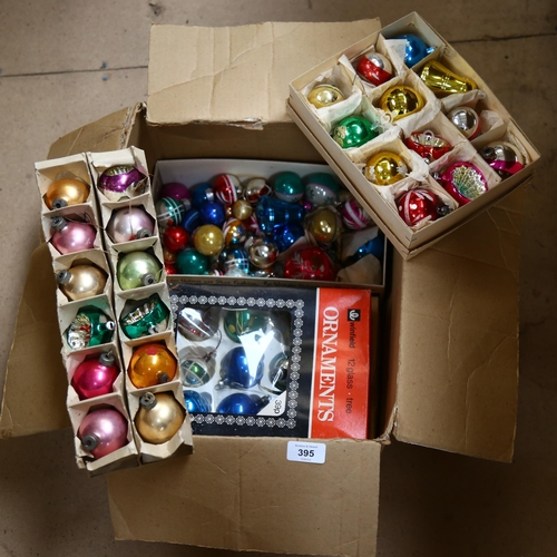 395 - Vintage Christmas tree baubles and decorations