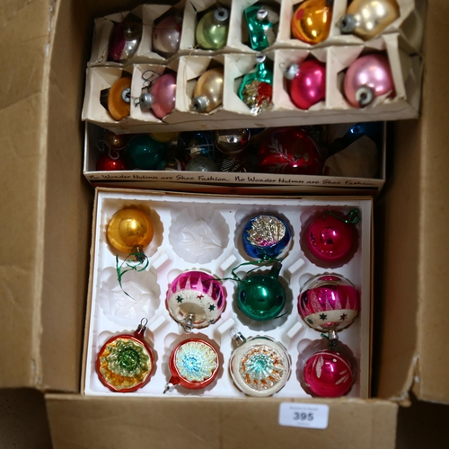 395 - Vintage Christmas tree baubles and decorations